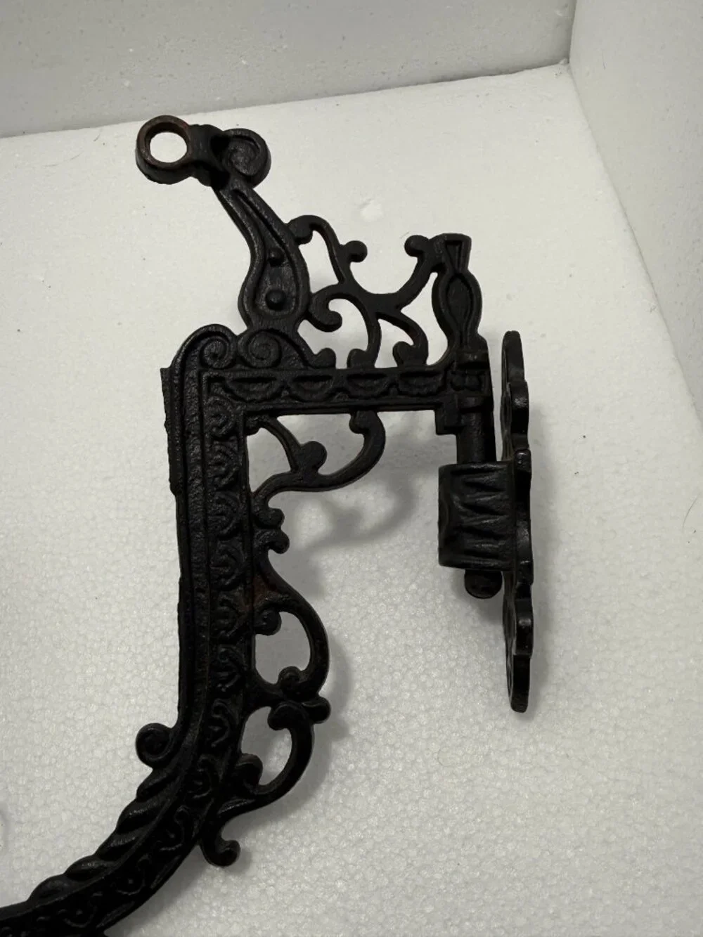 Early 20th Century Victorian Cast Iron Oil Lamp Holder With Mounting Bracket
